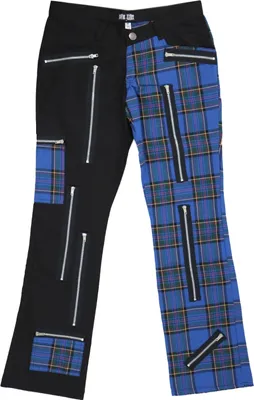 Produktbild von Nix Gut - Tartan, Frauenhose Blau/Schwarz im Slim-Fit-Style
