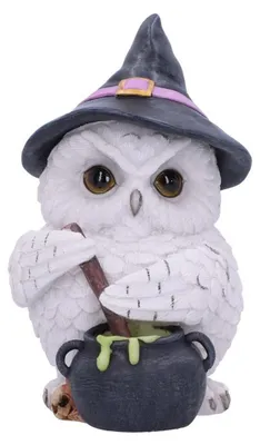 Produktbild von Hexen Schneeule mit Hexenkessel als Tischdeko