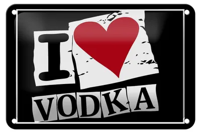 Produktbild von Blechschild Alkohol 18x12cm I love Vodka (Herz)