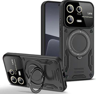 Produktbild von Rüstung Handyhülle für Xiaomi 13 Pro Dual-Layer Ringhalter Ständer Hülle Schwarz