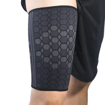 Produktbild von Oberschenkelbandage – verstellbare Kompressionsmanschette für Leistenmuskulatur, Verstauchungen, Quadrizeps, Sehnenscheidenentzündung, Workouts, Ischiasschmerzen und Sporterholung,L,Schwarz