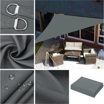 Produktbild von Famanu Sonnensegel Dreieckig - Wasserdicht, UV-Schutz, 3x3x3m, Grau