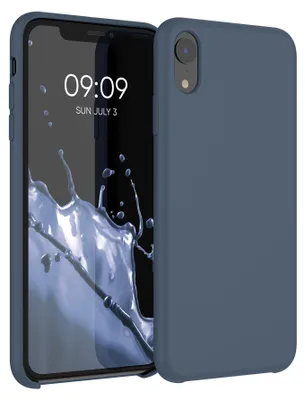 Produktbild von kwmobile Handyhülle für Apple iPhone XR Hülle - Case Silikon - Kabelloses Laden - Schutzhülle Cover in Dunkler Schiefer