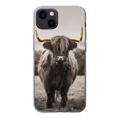 Produktbild von MuchoWow® Handyhülle Schutzhülle Hülle für iPhone 13 Schottischer Highlander - Gold - Hörner Silikon Softcase Handy Hülle - Karteninhaber