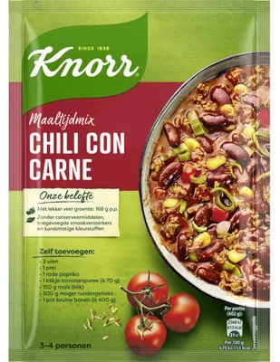Immagine prodotto di Knorr Mix Chili con Carne 46g – Mix di spezie piccanti per un peperoncino abbondante