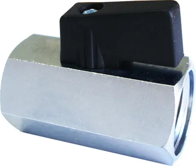 Produktbild von Mini-Kugelhahn IG-IG  Hebelgriff schwarz 3/8"