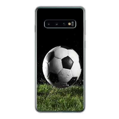 Produktbild von MuchoWow® Handyhülle Schutzhülle Hülle für Samsung Galaxy S10 Fußball auf der Wiese Silikon Softcase Handy Hülle - Handytasche