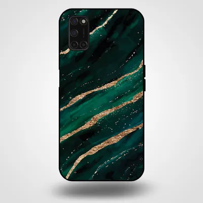 Zdjęcie produktu dla Smartphonica Etui na telefon do OPPO A52 / A72 4G / A92 z marmurowym nadrukiem - Etui z TPU z marmurowym wzorem - Zielone złoto