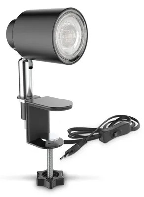 Image de B.K.Licht lampe de lecture LED, pivotante & inclinable, avec ampoule LED GU10 5W, 3000K, lampe à pince pour bureau & chevet, noir