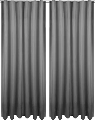 Produktbild von 2x Gardinen Ellen Kräuselband inkl. Raffhalter (Anthrazit), Größe: 140x245cm