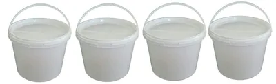 Produktbild von SILPLAST Eimer mit Deckel 3L x 4 Kunststoffeimer 3 Liter lebensmittelecht stapelbar Plastikeimer leer Weiß