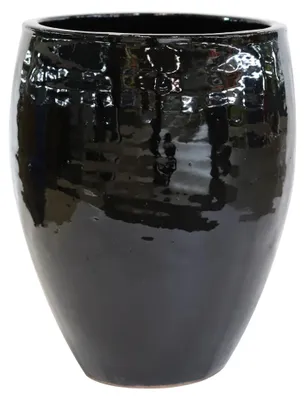 Obrázok produktu pre Keramický kvetináč Čierna Provencelia POSEIDON, do bytu aj na balkón, Ø28 x V31 cm, 8 l