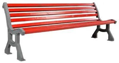 Zdjęcie produktu dla Ławka ogrodowa w stylu industrialnym Casa Padrino czerwono/szara 183 cm
