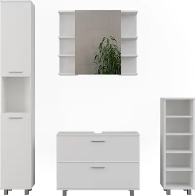 Immagine prodotto di Set di mobili da bagno Vicco Ilias Bianco 4 parti, Model 55519