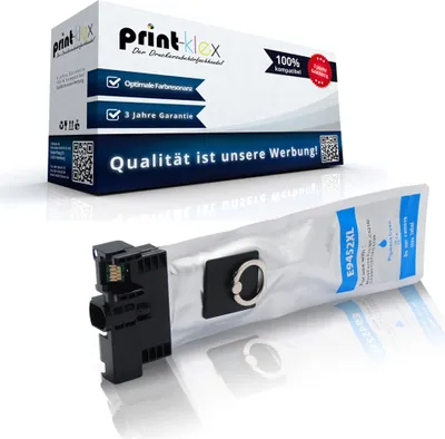A product shot of a printer ink cartridge and its packaging.