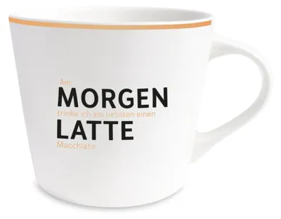 Porzellan-Kaffeetasse mit Goldrand, 420 ml, 12x8,5 cm