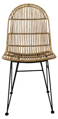 Produktbild von Lycce Rattanstuhl VIVI Korbstuhl Flechtstuhl modernes Design Esszimmer Küche Bistro Balkon Terrasse hellbraun, Farbe:hellbraun