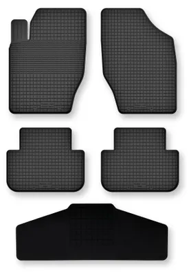 Image de Tapis de sol en caoutchouc + tunnel pour Mitsubishi L200 V 2015- – 5 pièces, noirs, semi-universel, adapté