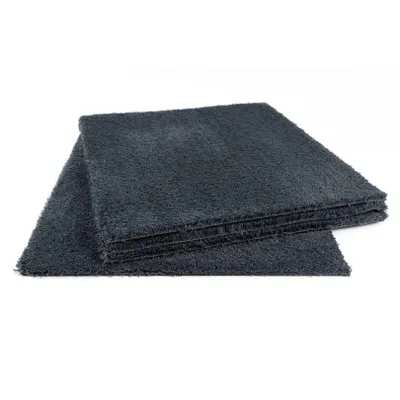 Produktbild von Teppichfliesen selbstliegend flauschig Velours Teppichfliesen blau in 50 x 50 cm 13 mm dick ideal für Schlafzimmer