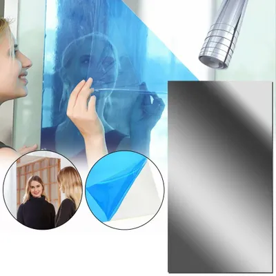 Immagine prodotto di Adesivi specchio - Piastrelle specchio autoadesive - Ideali per specchi a figura intera - Decorazioni per pareti e porte