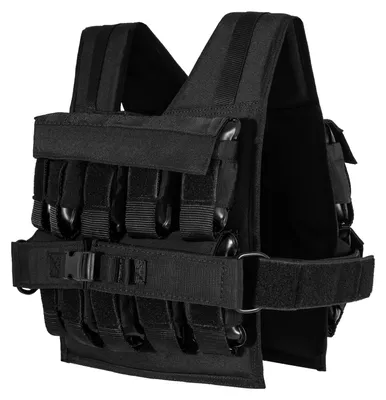 Produktbild von KOMFOTTEU Gewichtsweste 20kg, verstellbare Trainingsweste für Herren und Damen, strapazierfähige Laufweste mit 20 Sandsäcken für Krafttraining, Fitnessstudio & Crosstraining, schwarz