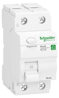 Image de Schneider Electric Interrupteur différentiel Resi9, 2 pôles, 25A, 10mA, 10kA (R9R26225)
