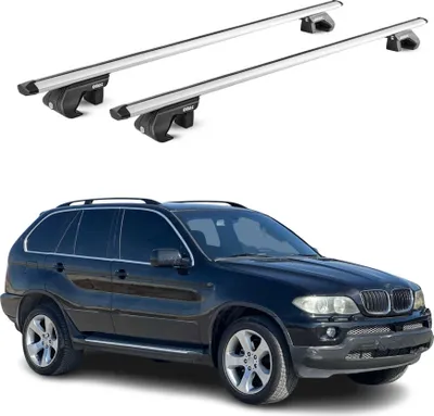 Image de Barres de toit transversales ABE pour BMW X5 E53 E70 1999-2013 5 P Alu Gris 2x