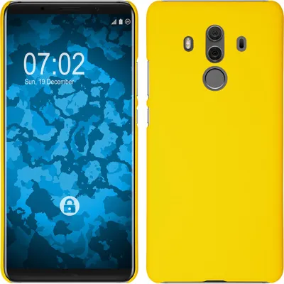 Produktbild von PhoneNatic Case kompatibel mit Huawei Mate 10 Pro - Hülle gelb gummiert Hard-case Cover