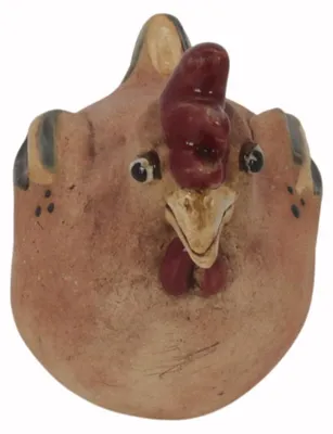 Produktbild von Dekofigur Huhn aus Keramik, handgefertigt, 10 cm lang, 7 cm breit, 9 cm hoch