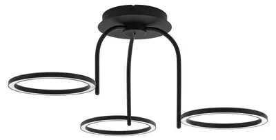 Produktbild von Lucande LED-Außendeckenleuchte Sylvara, schwarz, CCT, 3-flg.