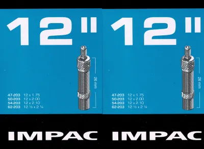Produktbild von 2x Impac 12 Zoll DV Schlauch Dunlop Blitz Fahrrad Ventil 47 - 62 203