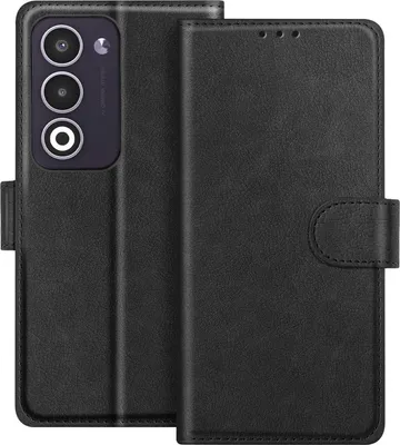 Produktbild von Avizar, Oppo A5 Chesterfield Etui Wallet mit Standfunktion, Schwarz