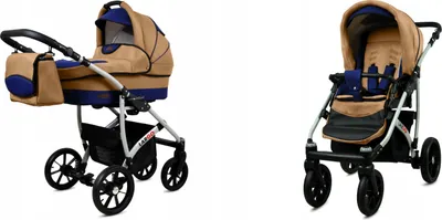 Obrázek produktu pro BabyLux® Largo | Kocárek 2v1 Set | Coffe Sailor Blue | Kombinovaný kocárek | Sada kocárku |