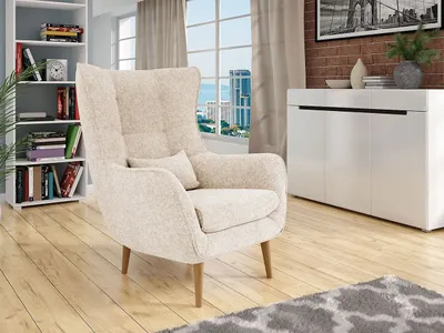 Obrázek produktu pro Designové křeslo ušák LEVI - béžové
