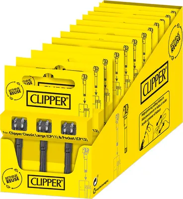 Produktbild von CLIPPER Flintsystem 12er Display mit 3er Packs, für Large Feuerzeuge