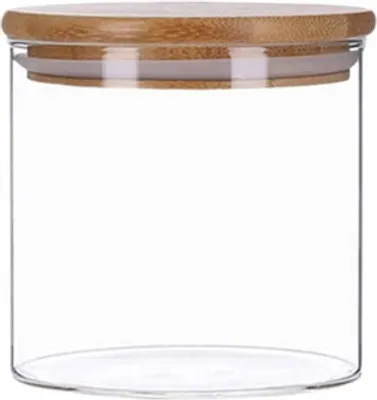 Produktbild von 500ml Vorratsglas mit Bambusdeckel, luftdicht, stapelbar, Spülmaschinenfest und Mottensicher