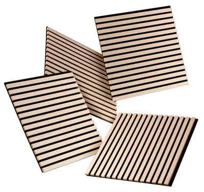 Zdjęcie produktu dla Panele akustyczne HAGEFOL® z drewna, 60x60 cm, zestaw 4 sztuk, kolor: dąb