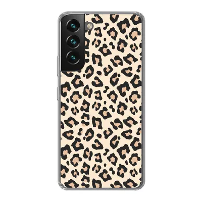 Produktbild von MuchoWow® Handyhülle Schutzhülle Hülle für Samsung Galaxy S22 Weiß - Rosa - Leopardenmuster Silikon Softcase Handy Hülle - Mobiltelefonhülle