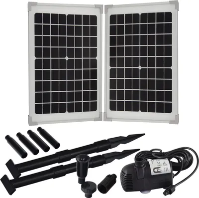 Produktbild von Agora-Tec® Solar Springbrunnenpumpe Teichpumpe - Set AT-20W