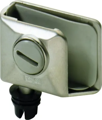 Produktbild von Hettich Glastürscharnier Zinkdruckguss, vernickelt/matt, 1 Stück