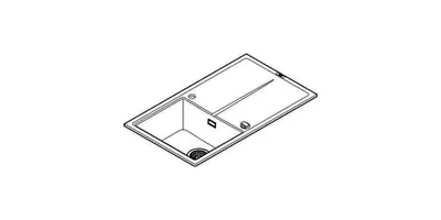 Produktbild von GROHE K400, Aufsatzwanne, Rechteckig, Quarzkomposit, Schwarz, 1 Becken, Rechteckig