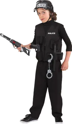 Produktbild von O5226-140-152 schwarz Polizeiweste Polizistenweste Gr.140-152