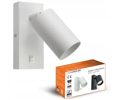 Zdjęcie produktu dla LUXOLAR Kinkiet Ścienny ruchomy z włącznikiem GU10 LED 25W biały - lampa ścienna Idealna do biura, salonu, sypialni, jadalni - styl skandynawski, loft