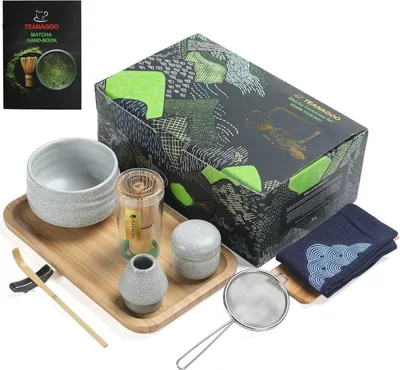 Produktbild von Matcha Teeservice Japanisches Set Bambus Schneebesen Schale Sieb O5 10-tlg