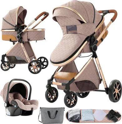 Produktbild von Kinderwagen, 3-in-1 Reisesystem, leichtes Gestell, Khaki