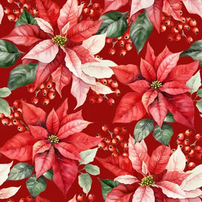 Produktbild von Servietten Papier 33x33cm 3-lagig Weihnachtsstern Blume Motiv 20 Stück