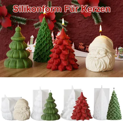 Produktbild von 4er Set Kreative DIY Formen,3D Weihnachtsbaum, Kerzen, Seife, Harz, Weihnachtsbasteln