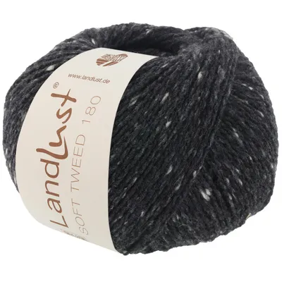 Produktbild von Lana Grossa Landlust Soft Tweed 180 klassisch verzwirntes Tweedgarn aus Schurwolle mit mehrfarbigen Noppen  Farbe 106 - Schwarz meliert