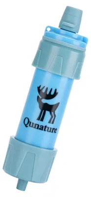 Imagen del producto de Filtro de agua para camping, con una capacidad de 1500 litros, que elimina el 99,9% de las bacterias, ideal para actividades al aire libre y situaciones de supervivencia