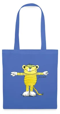 Produktbild von Spreadshirt Janosch Tiger Pose Stoffbeutel, One size, Hellblau